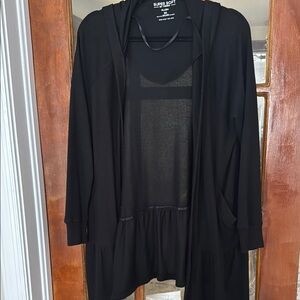 Super Soft by Torrid Black Plush Hooded Cardigan Size 00